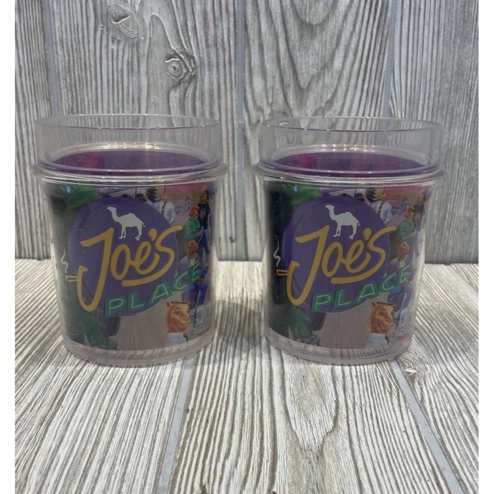 Joe Camel THE HARD PACK 2 Thermo-Serve USA Insulated Plastic Glass Cup Tumbler